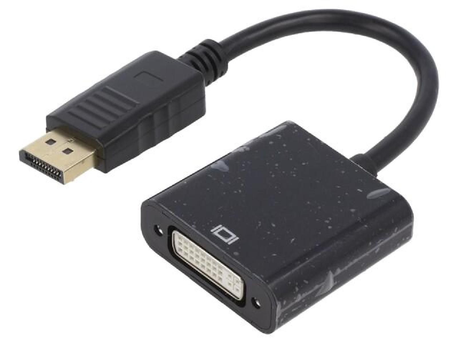 Adaptateur DVI-I vers DisplayPort 10cm noir