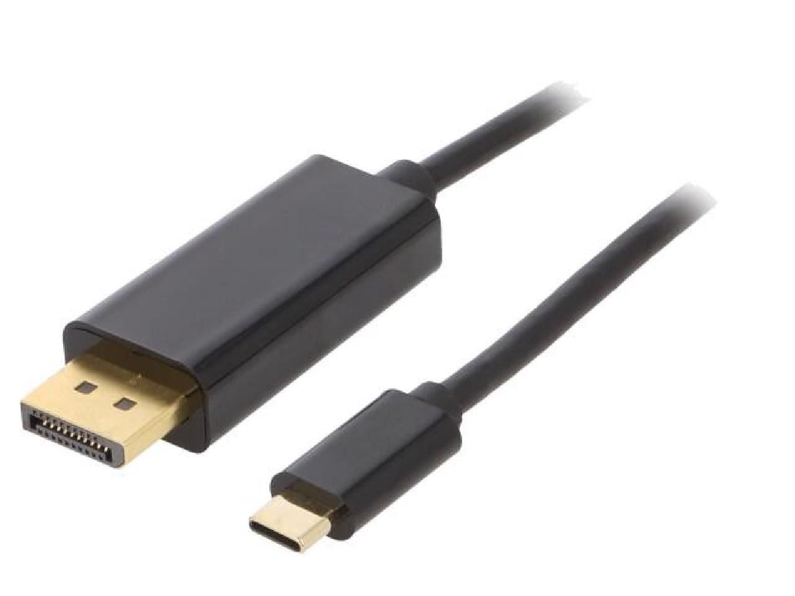 Adaptateur DisplayPort male vers USB C male 1.8m noir