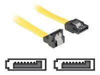 Delock - Câble SATA - Serial ATA 150/300 - SATA (F) pour SATA (F) - 50 cm - connecteur à angle vers le bas, verrouillé, connecteur droite - jaune