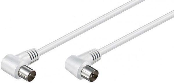 Goobay 11520 - Câble coaxial (coaxial, 1,5 m, mâle/femelle, blanc, 75 O)