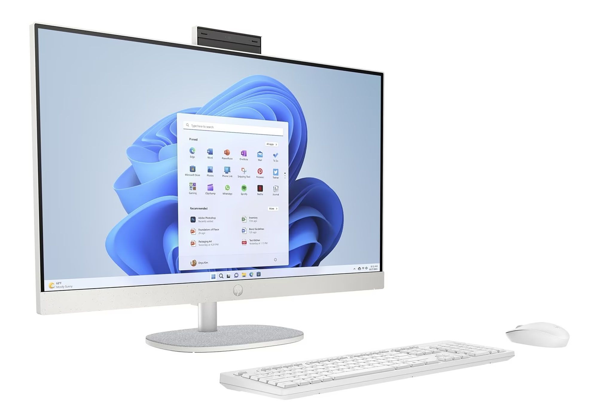 PC tout-en-un HP 27-cr0042nf - AMD Ryzen 5 7520U - 27" Full HD 1920 x 1080 - 16 Go LPDDR5-SDRAM - 512 Go SSD - Windows 11 Home - Wi-Fi 6 (802.11ax) - Blanc