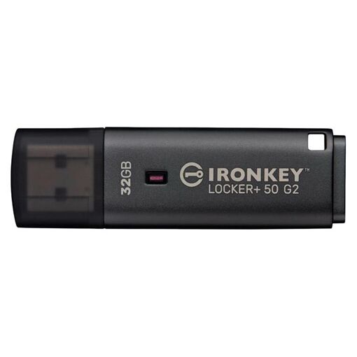 Kingston IronKey Locker+ 50 G2 - USB Drive - Encrypted - 32GB - USB 3.2 Gen 1 - TAA Compliant