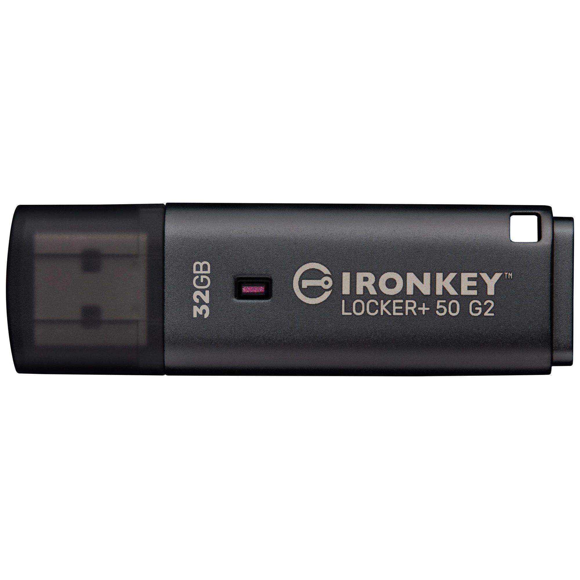 Kingston IronKey Locker+ 50 G2 - Clé USB - chiffré - 32 Go - USB 3.2 Gen 1 - Conformité TAA