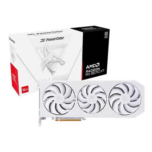 Carte graphique PowerColor Hellhound Radeon RX 9070 XT Spectral White