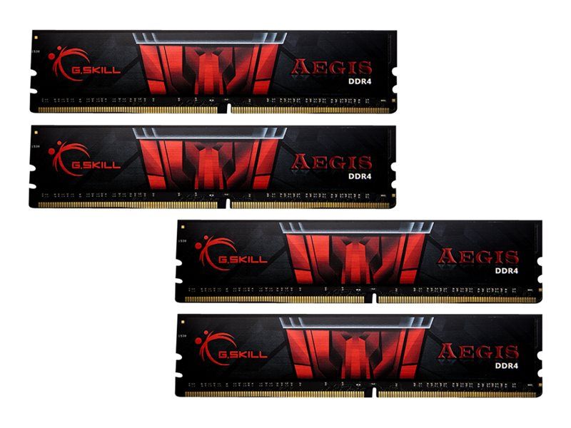G.Skill AEGIS - DDR4 - kit - 64 Go: 4 x 16 Go - DIMM 288 broches - 3200 MHz / PC4-25600 - CL16 - 1.35 V - mémoire sans tampon - non ECC