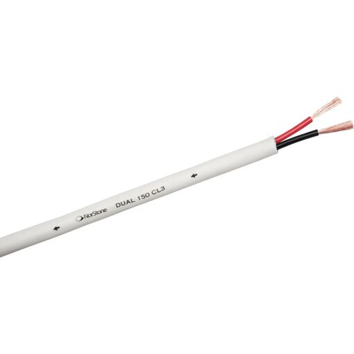 NorStone Speaker Cable - 2 x 1.5mm² - CL3 - Flexible PVC Sheath - Matte White - 150m