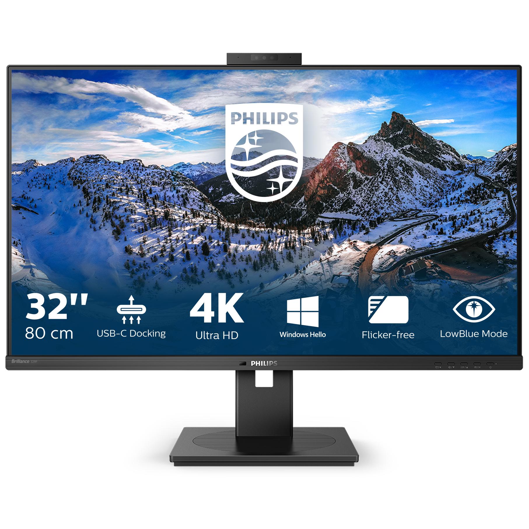 Philips P-line 329P1H - Écran LED - 32" (31.5" visualisable) - 3840 x 2160 4K @ 60 Hz - IPS - 350 cd/m² - 1000:1 - 4 ms - 2xHDMI, DisplayPort, USB-C - haut-parleurs - texture noire