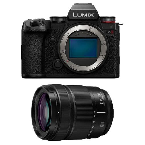 Cámara híbrida Panasonic Lumix S5 II + Lente 28-200mm f/4.0-7.1, garantía de 3 años