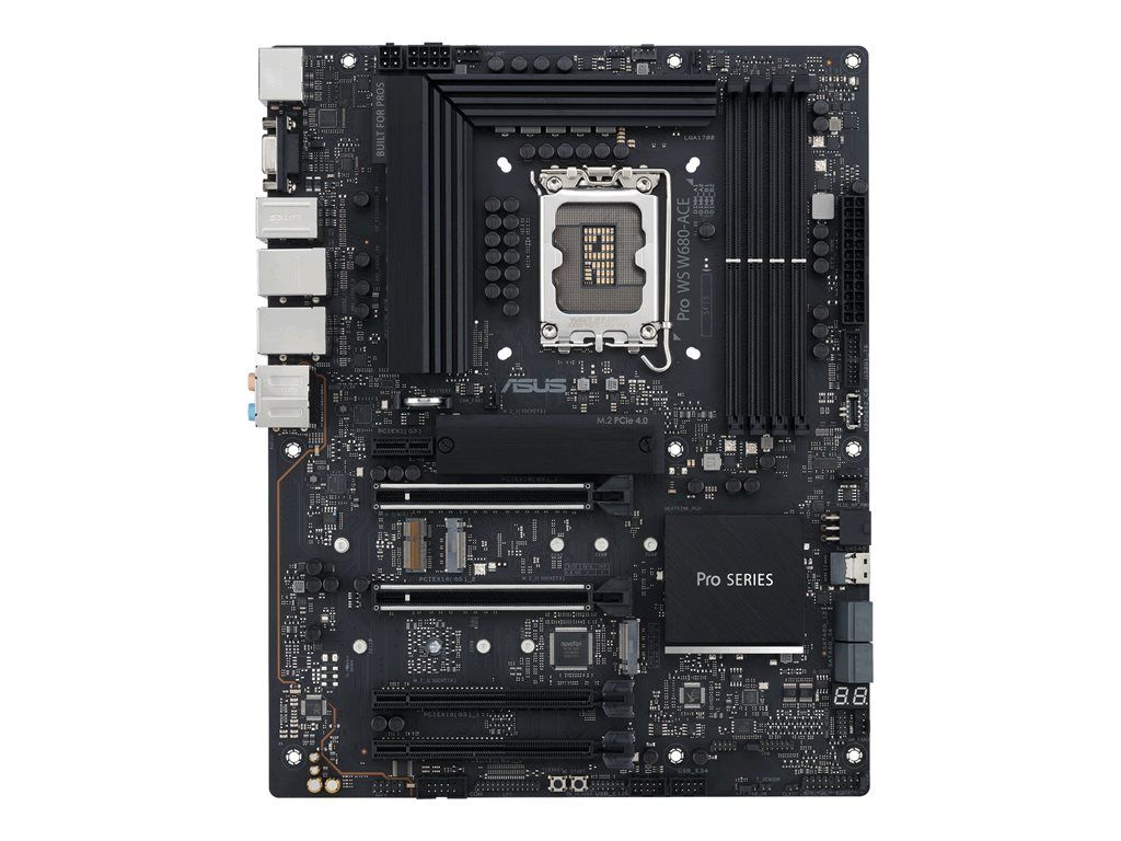 ASUS Pro WS W680-ACE - Carte-mère - ATX - Socket LGA1700 - W680 Chipset - USB-C 3.2 Gen2, USB 3.2 Gen 1, USB-C 3.2 Gen 2x2, USB 3.2 Gen 2 - 2 x 2.5 Gigabit LAN - carte graphique embarquée (unité centrale requise) - audio HD (8 canaux)