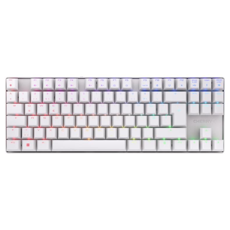 CHERRY MX 8.2 TKL Wireless RGB clavier Gaming RF sans fil + Bluetooth QWERTZ Allemand Blanc