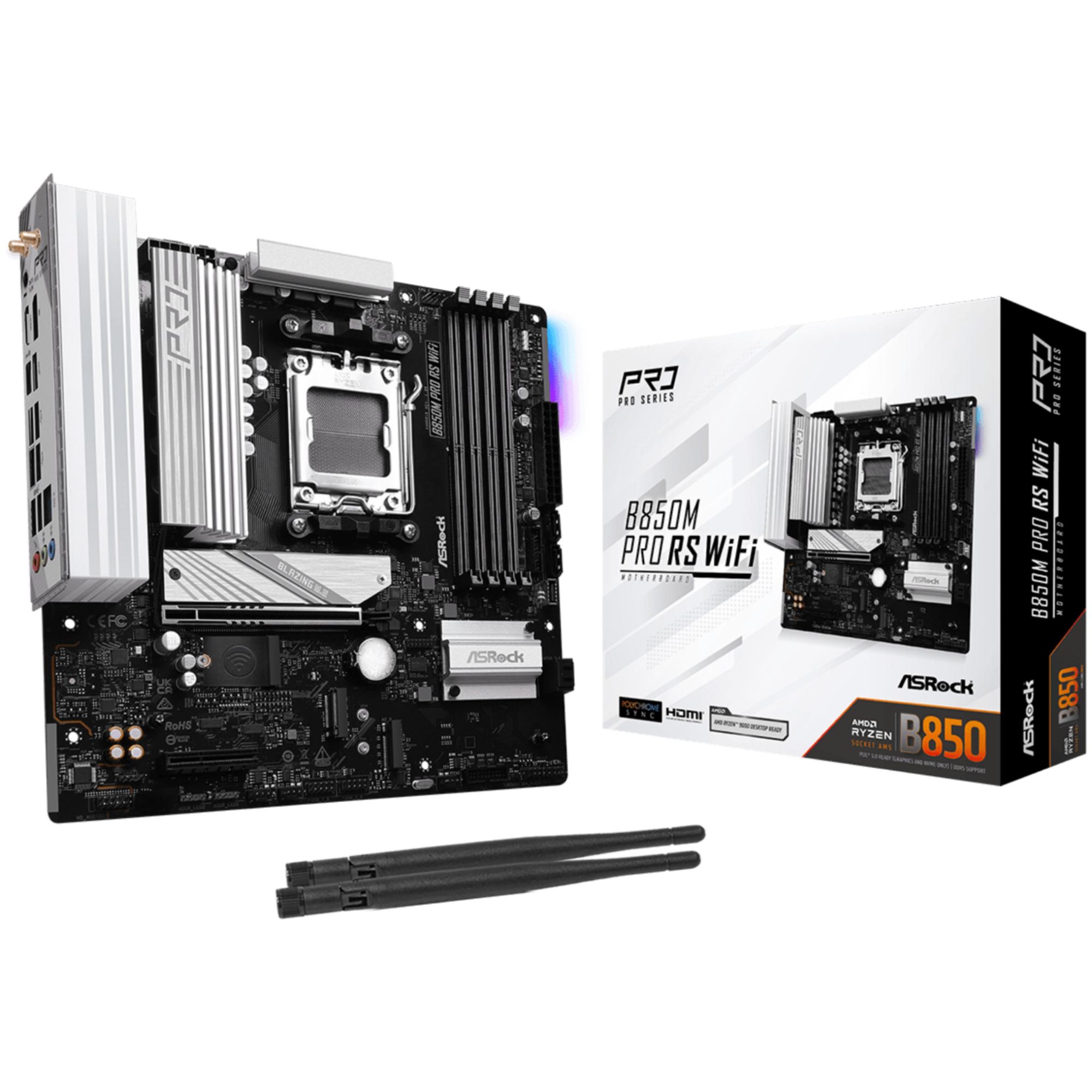 Asrock B850M Pro RS WiFi AMD B850 Emplacement AM5 micro ATX
