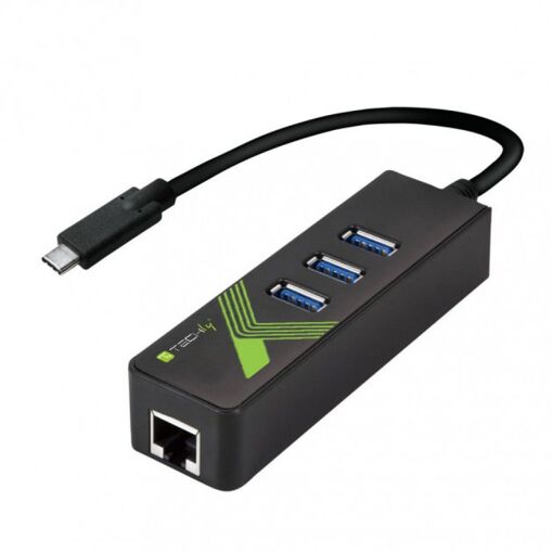 Station d'accueil Techly USB-ETGIGA-3C2, USB 3.2 Gen 1 (3.1 Gen 1) Type-C, Noir