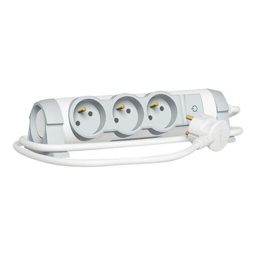 Cable de extensión C2G con interruptor de circuito de 3 tomas, 230V CA, 3500W, 1,5 m, Blanco