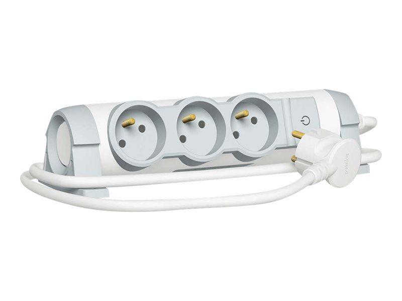 C2G 3-Outlet Circuit Breaker Extension Cord, 230V AC, 3500W, 1.5m, White