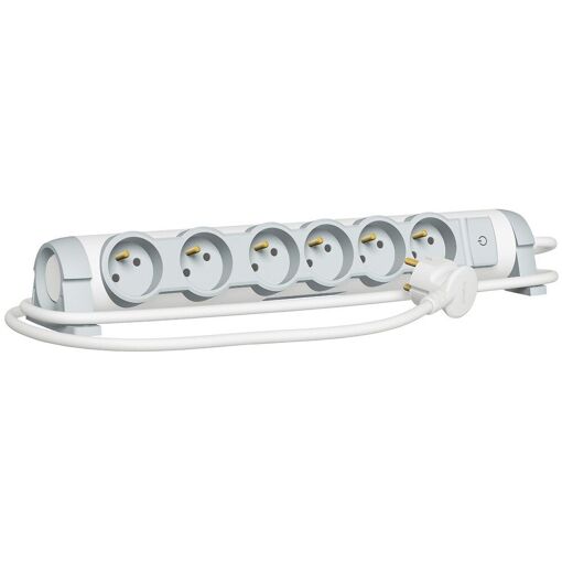 Extensión de energía C2G de 3 salidas, 230V CA, 3500W, cable de 3m, blanco