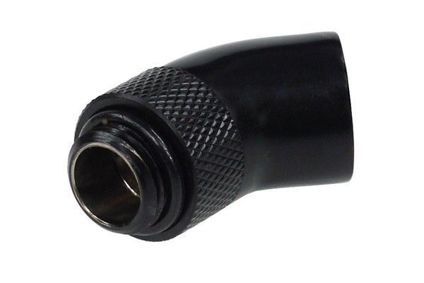 Alphacool 45° Elbow - Rotating - 1/4" Male/Female - Deep Black