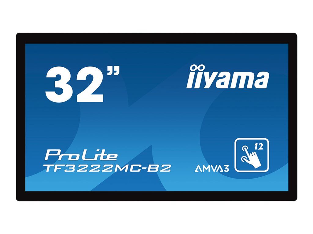 iiyama ProLite TF3222MC-B2 - Écran LED - 32" (31.5" visualisable) - cadre ouvert - écran tactile - 1920 x 1080 Full HD (1080p) - A-MVA3 - 500 cd/m² - 3000:1 - 8 ms - DVI-D, VGA - noir