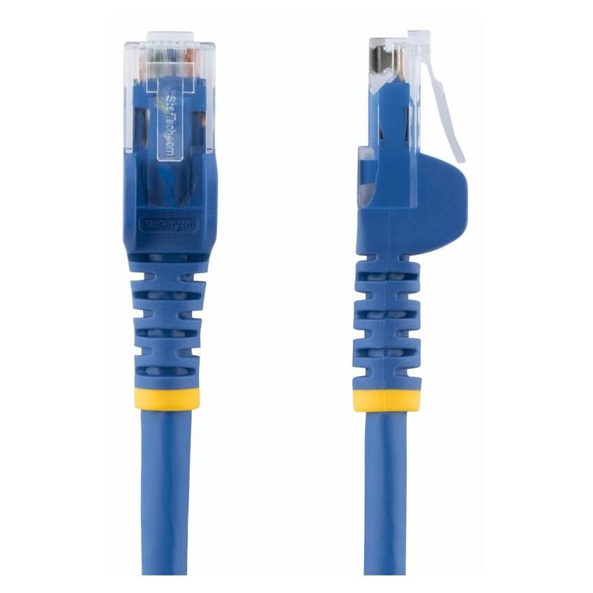StarTech.com 7.5m CAT6 Ethernet Cable, 10 Gigabit Snagless RJ45 650MHz 100W PoE Patch Cord, CAT 6 10GbE UTP Network Cable w/Strain Relief, Blue, Wiring is UL Certified/TIA - Category 6 - 24AWG (N6PATC750CMBL) - Cordon de raccordement - RJ-45 (M)...