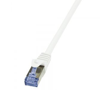 LogiLink PrimeLine - Cordon de raccordement - RJ-45 (M) pour RJ-45 (M) - SFTP, PiMF - CAT 6a - sans halogène - blanc