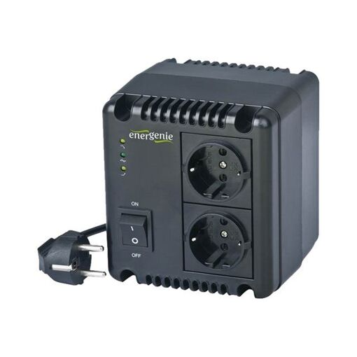 Regulador de tensión automático Gembird EnerGenie EG-AVR-1001 - 600W, 1000VA - 2 conectores de salida