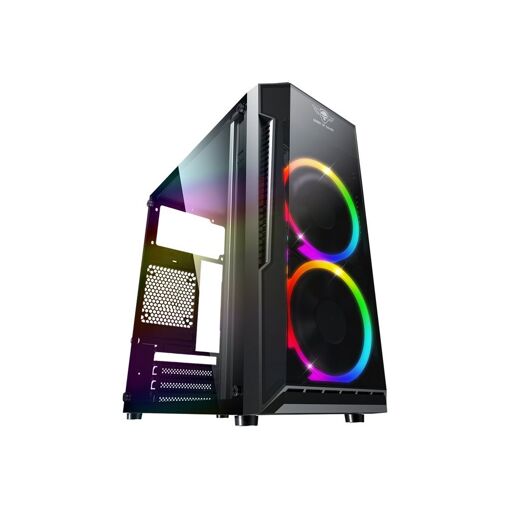 Caja de PC Mini Tour Suza Spirit of Gamer Deathmatch 3 RGB con paneles de vidrio - Negro