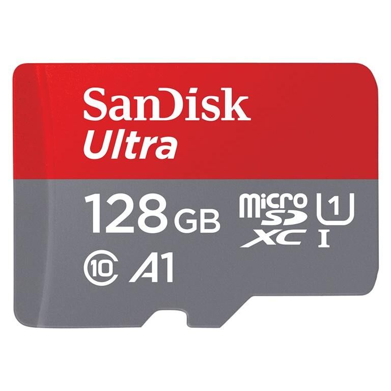 SanDisk Ultra - Carte mémoire flash (adaptateur microSDXC vers SD inclus(e)) - 128 Go - A1 / UHS-I U1 / Class10 - microSDXC UHS-I