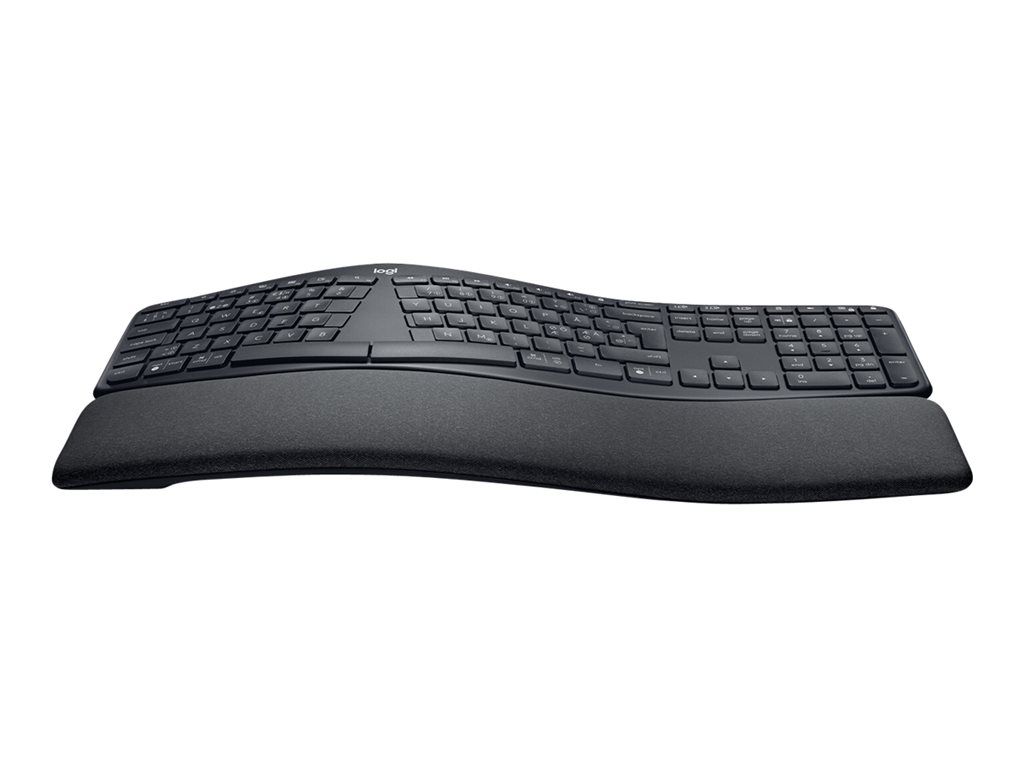 Logitech ERGO K860 - Clavier - sans fil - 2.4 GHz, Bluetooth 5.0 - Pan Nordic