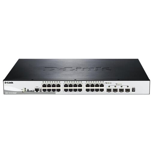 D-Link DGS 1510-28XMP - Switch - Intelligent C3 - 24x10/100/1000 (PoE+) + 4x10 Gigabit SFP+ - Desktop, Rack-Mountable - PoE+ (370W)