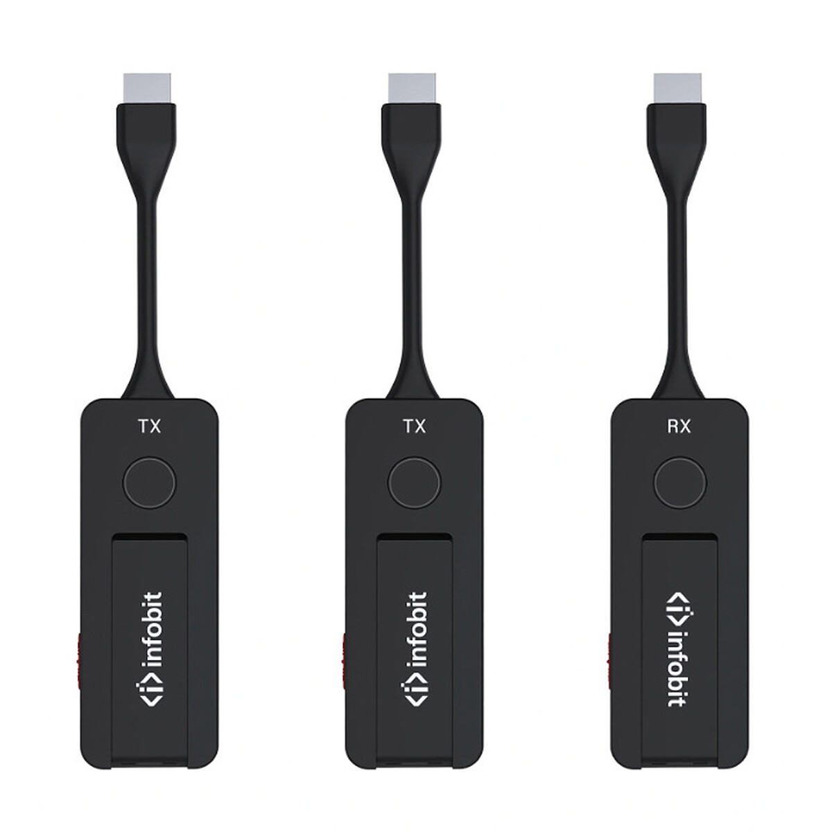 Dongles de presentación inalámbrica Infobit iShare (2x Flip-HT + 1x Flip-HR)