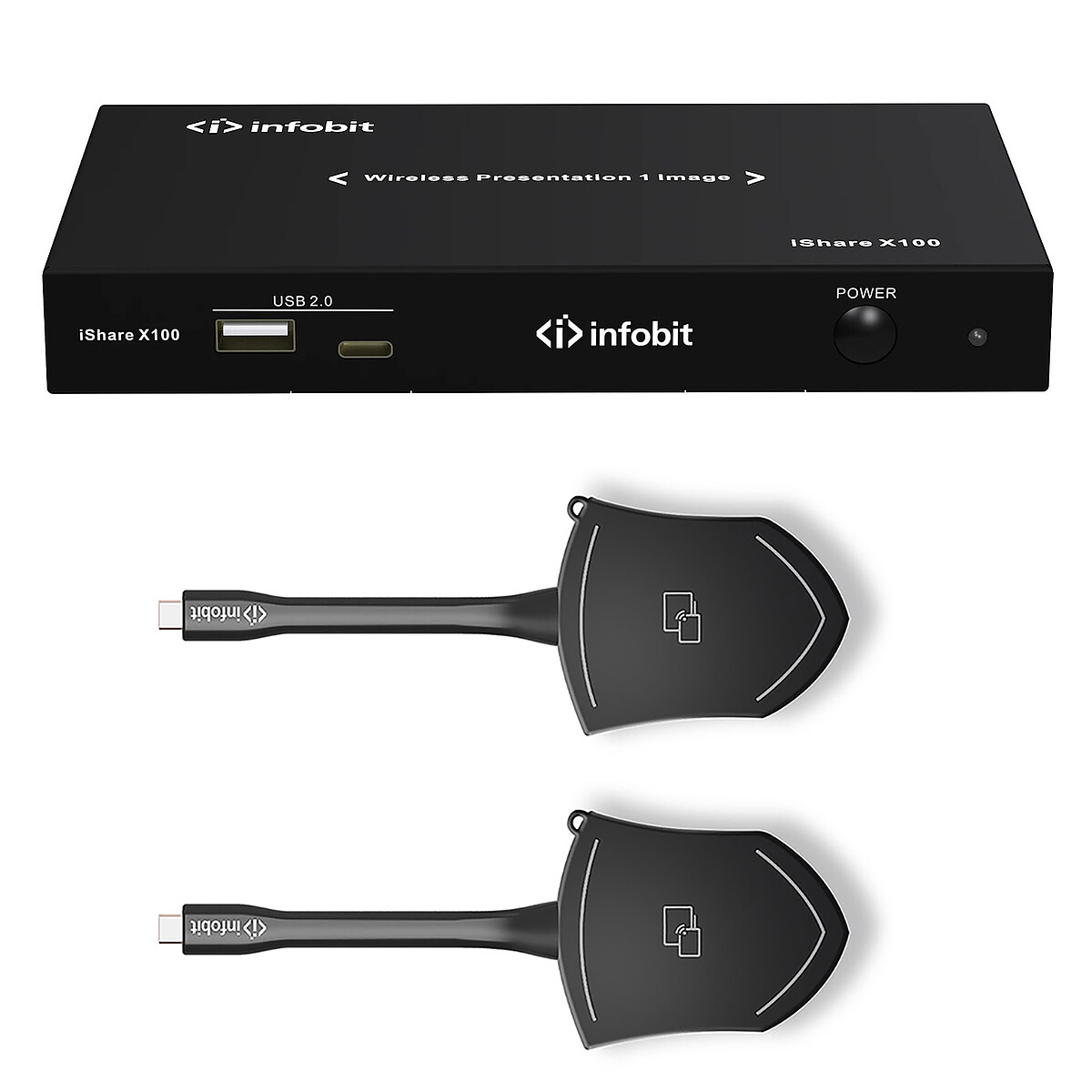 Sistema de presentación inalámbrico Infobit iShare X100 + CX USB-C (2x)