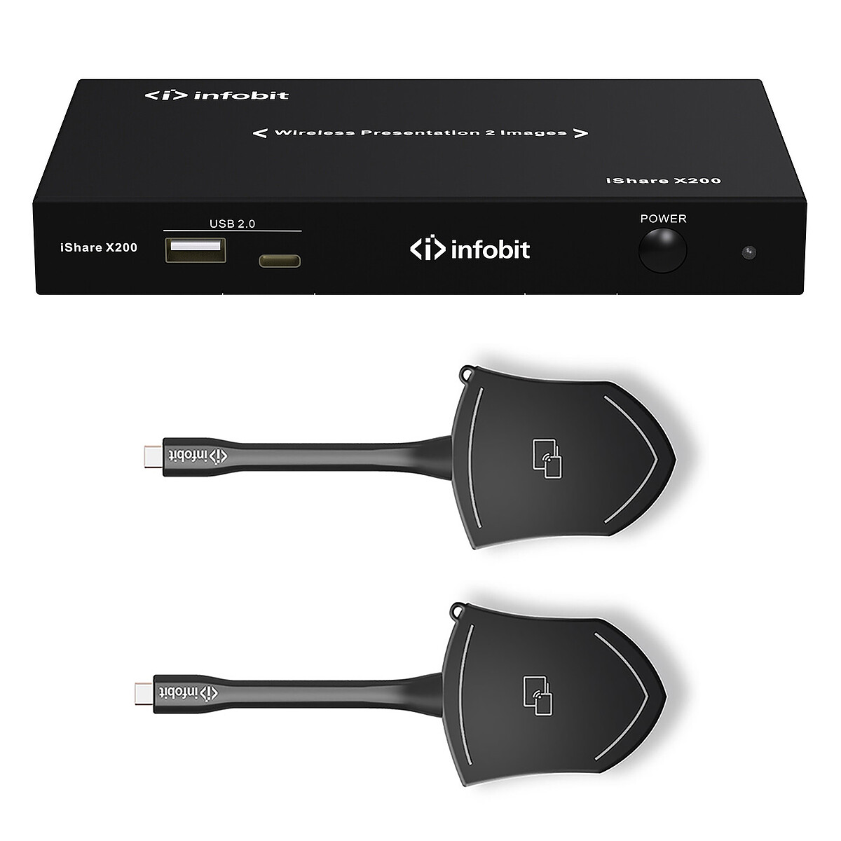 Sistema de presentación inalámbrico Infobit iShare X200 + CX USB-C (x2)