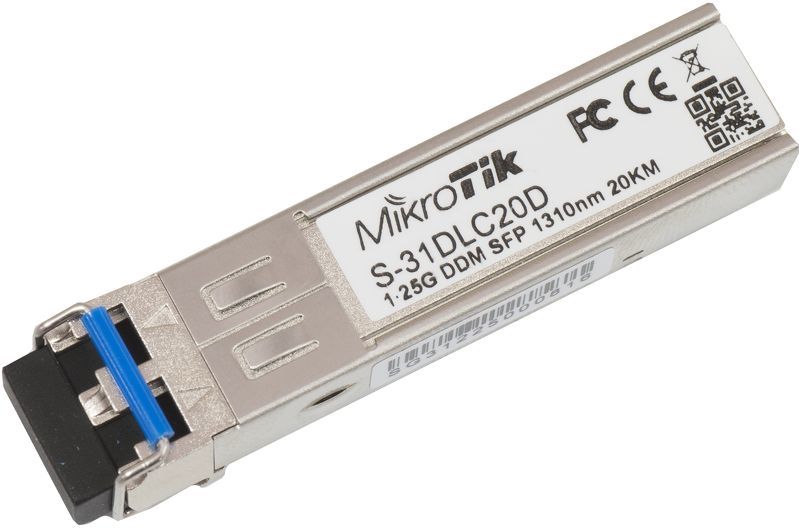 Módulo transmisor-receptor óptico Mikrotik S-31dlc20d de 1250 Mbit/s