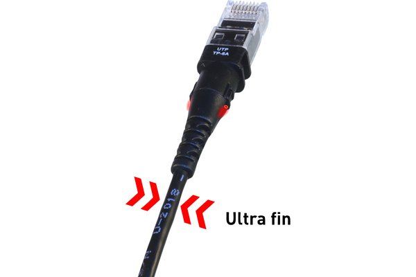 Cable de parche Cat6a RJ45 PatchSee U/UTP Negro - 15.2m