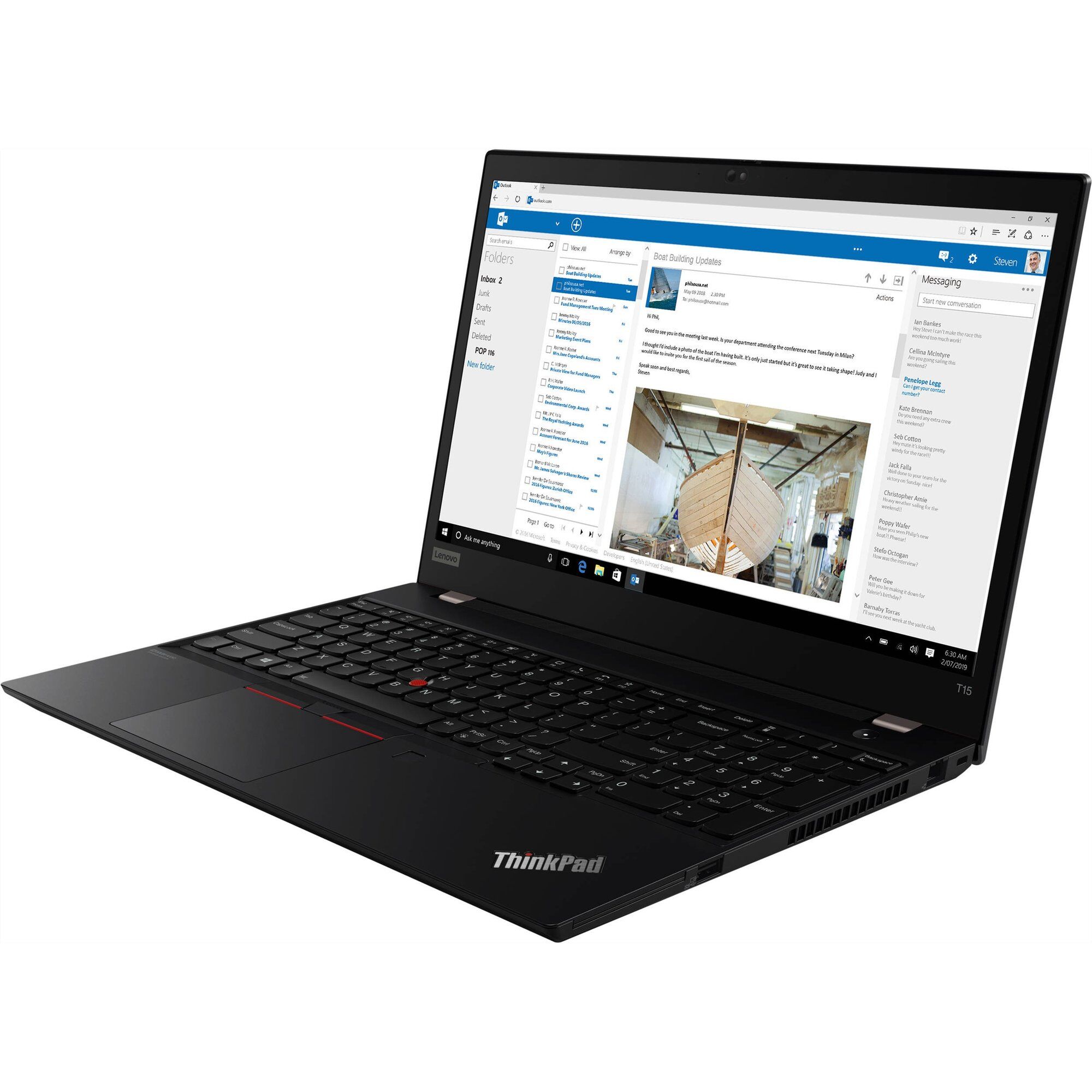 Ordinateur portable Lenovo ThinkPad T15 Gen 1 - 16 Go de RAM, 256 Go SSD, Intel Core i7-10510U, GeForce MX330