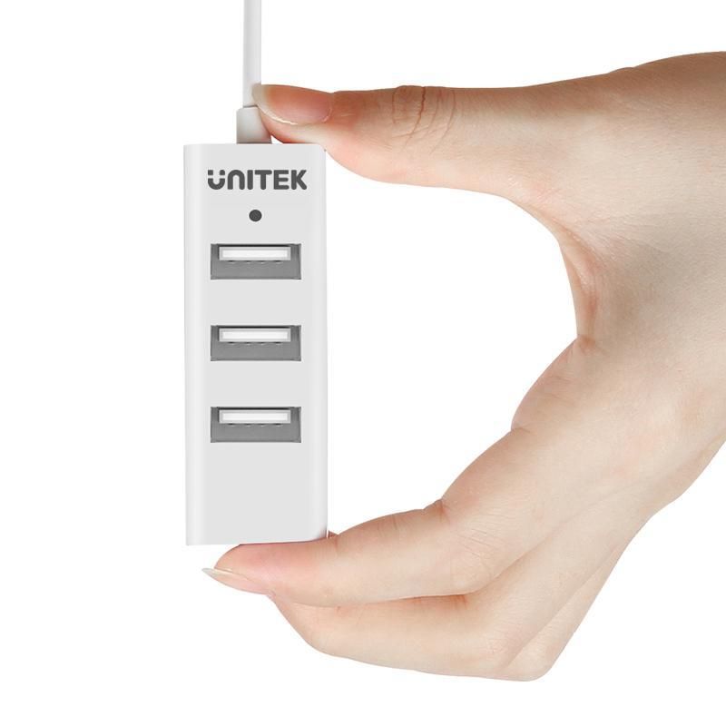 Unitek 4-Port USB 2.0 Hub, Mini, White