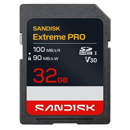 Carte mémoire flash SanDisk Extreme PRO - 32 Go - Classe vidéo V30 / UHS-I - SDHC UHS-I