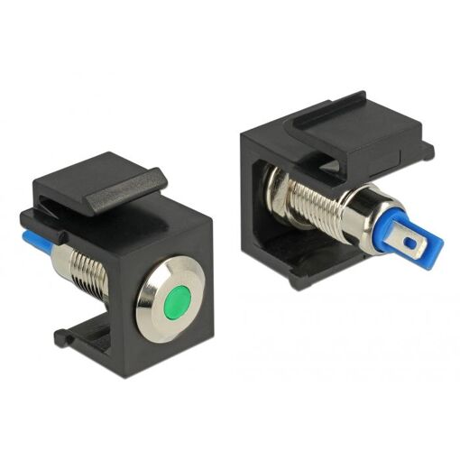 Connecteur Keystone LED Delock - Noir, Bleu, Vert, Acier Inoxydable