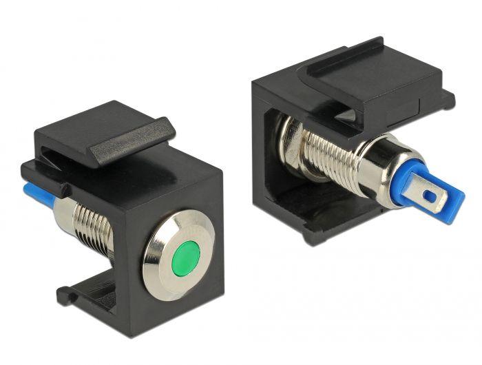 Connecteur Keystone LED Delock - Noir, Bleu, Vert, Acier Inoxydable