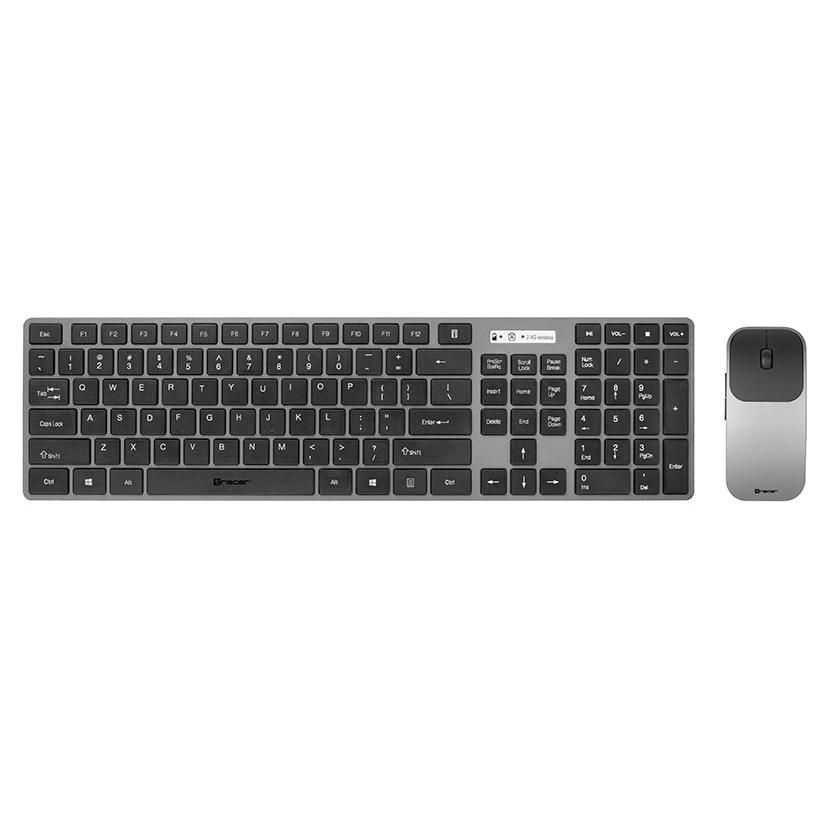 Clavier et souris sans fil Tracer, disposition QWERTY, noir/gris