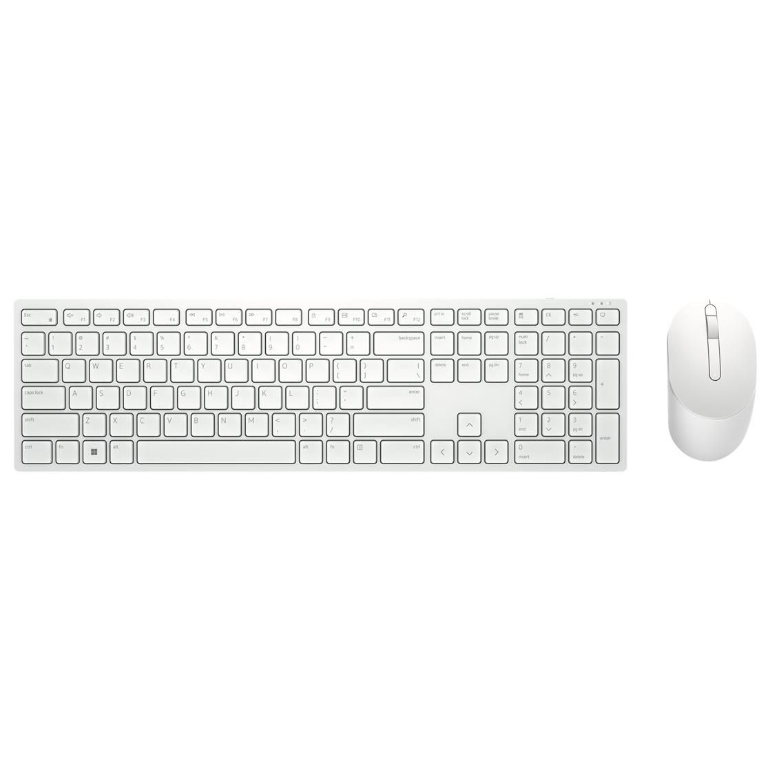 Dell Pro KM5221W Wireless Keyboard and Mouse Set, Spanish QWERTY 2.4GHz - White