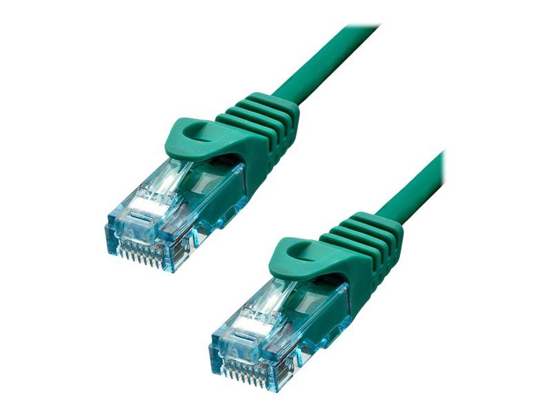 Cable de conexión ProXtend RJ-45 a RJ-45 - 15 m - 6 mm UTP - CAT 6a - IEEE 802.3at - Libre de halógeno, moldeado, bloqueado - Verde