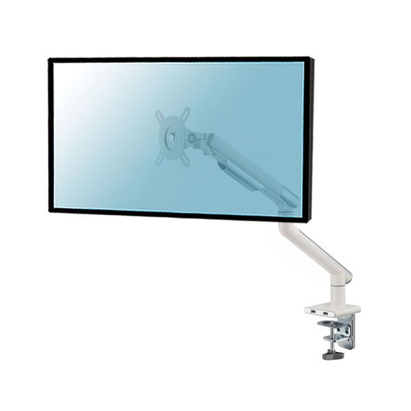 Support de bureau à mouvement complet KIMEX pour écran PC 17''-32'' avec USB, Blanc