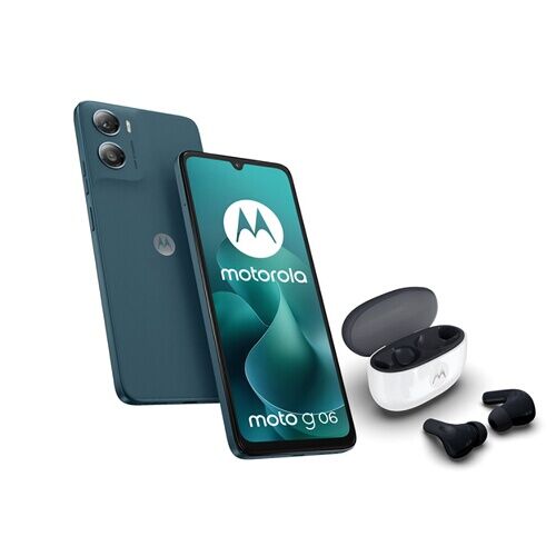 Paquete Motorola G06 - 4GB RAM, 64GB Almacenamiento, Pantalla 6.88' HD+, Tela de Azul