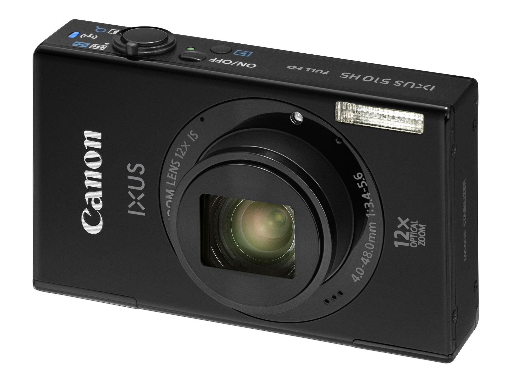 Canon IXUS 510 HS Compact Digital Camera - 10.1MP - 12x Optical Zoom - Wi-Fi - Black
