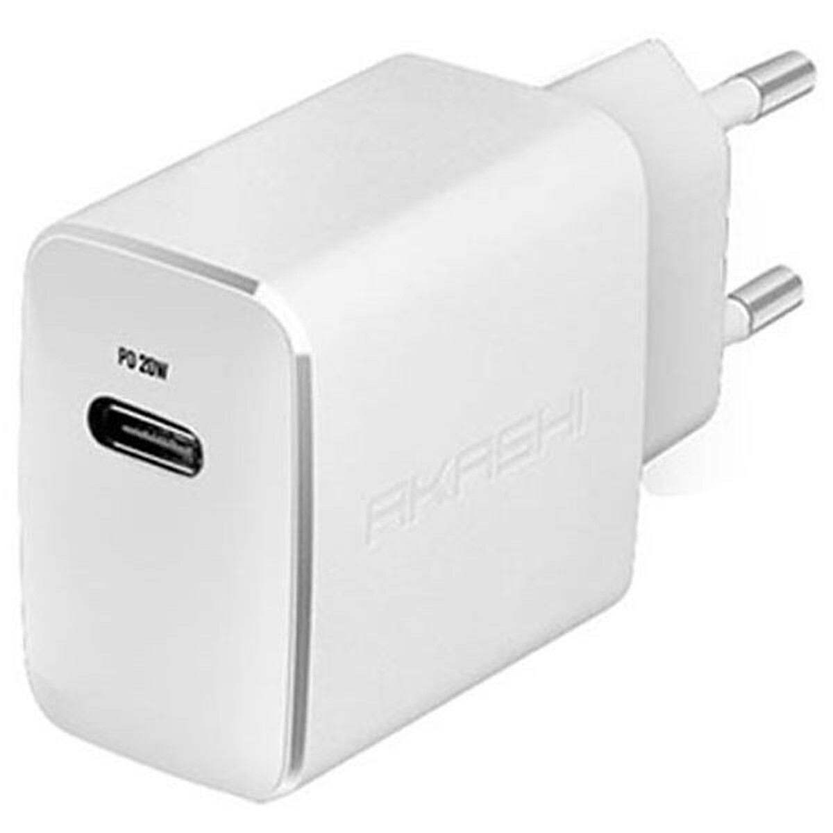 Chargeur mural Akashi intelligent 3A USB-C 20W Blanc