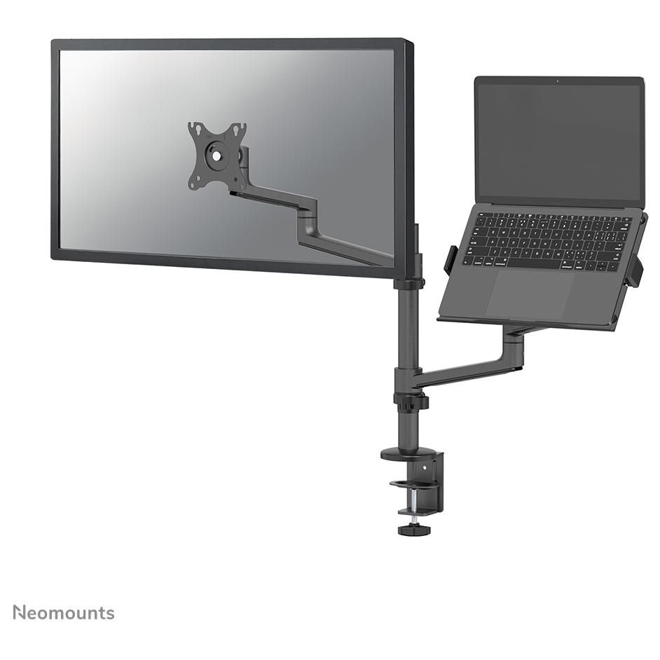 Support d'écran Neomounts DS20-425BL2 à fixation murale avec support pour ordinateur portable 17-27" - Économisez de l'espace