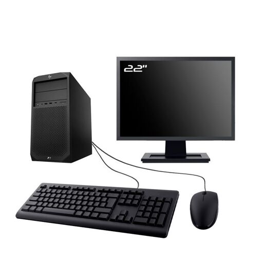 Computadora de Torre HP Workstation Z2 G4, Pantalla de 22', Intel i3-8100, 8GB de RAM, SSD de 480GB, Windows 11