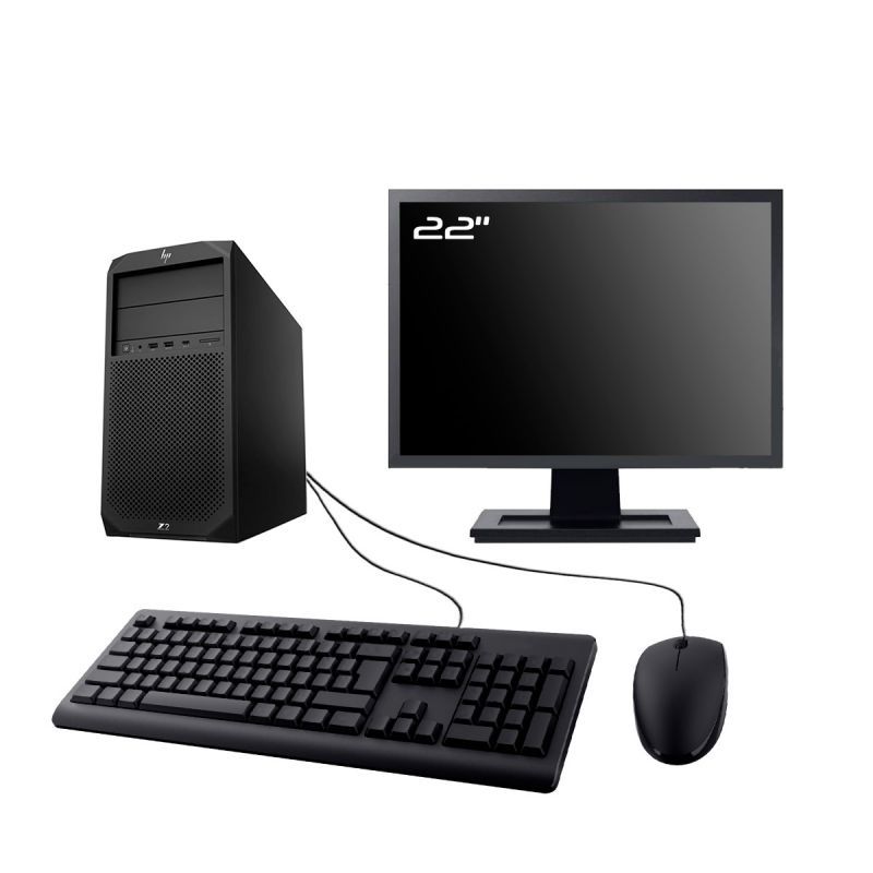 Station de travail HP Z2 G4 Tour - Écran 22'', Intel i7-8700, 8 Go RAM, 960 Go SSD, Windows 11