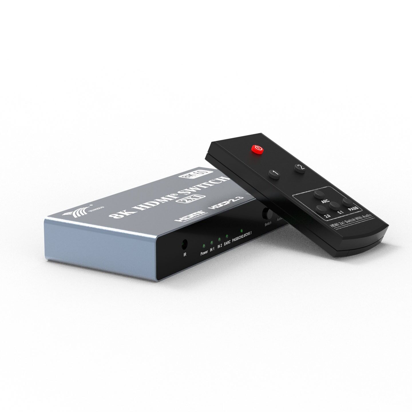 Commutateur HDMI 2.1 8K/60Hz 2 entrées 1 sortie avec extracteur audio - Compatible eARC 7.1