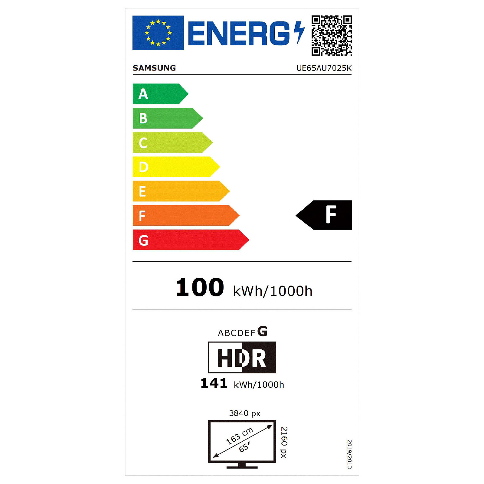 Samsung UE65AU7025 65-inch 4K HDR Smart TV